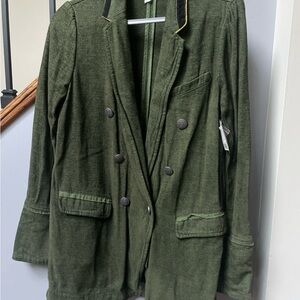 Free People women's Green Double-Breasted Jacket